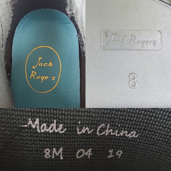 Jack Rogers Sallie Green Metallic Gold Scalloped Rain Boots Size 8 - Picture 11 of 11